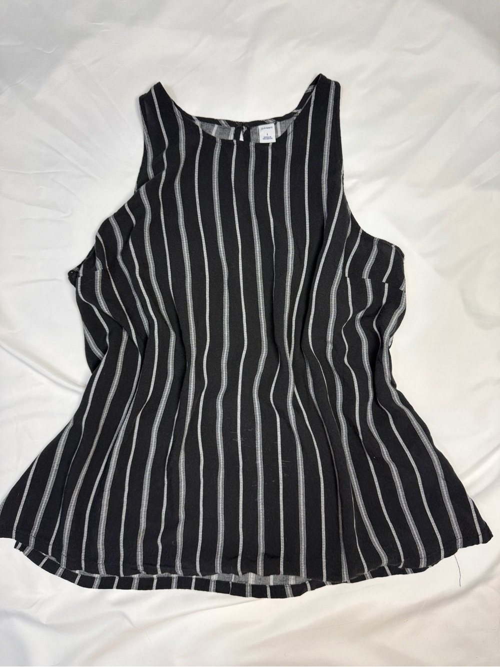Striped Black & White Sleeveless Tank Top